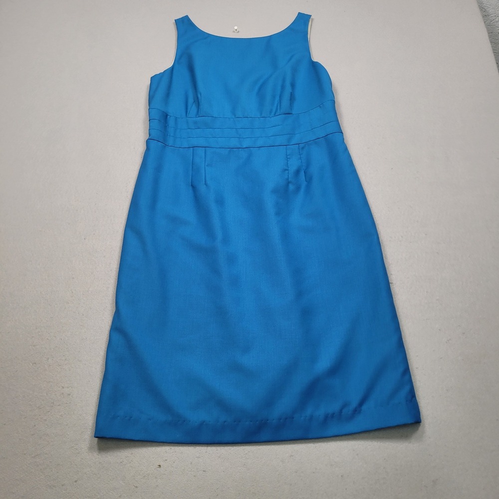 Banana Republic Womens Size 12 Blue Sleeveless Sheath Dress Fully Lined